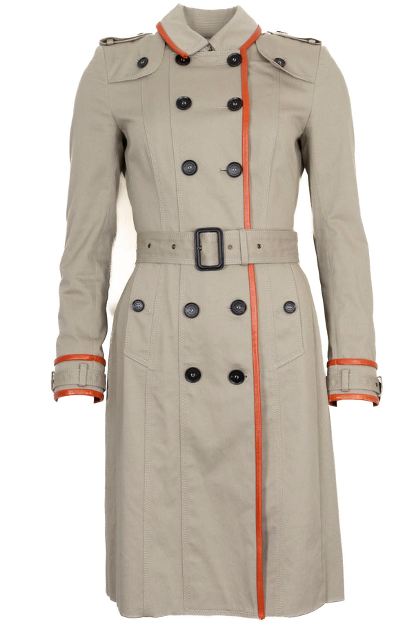 BURBERRY Prorsum Trench Coat Orange Trim