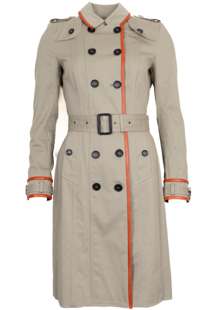 BURBERRY Prorsum Trench Coat Orange Trim