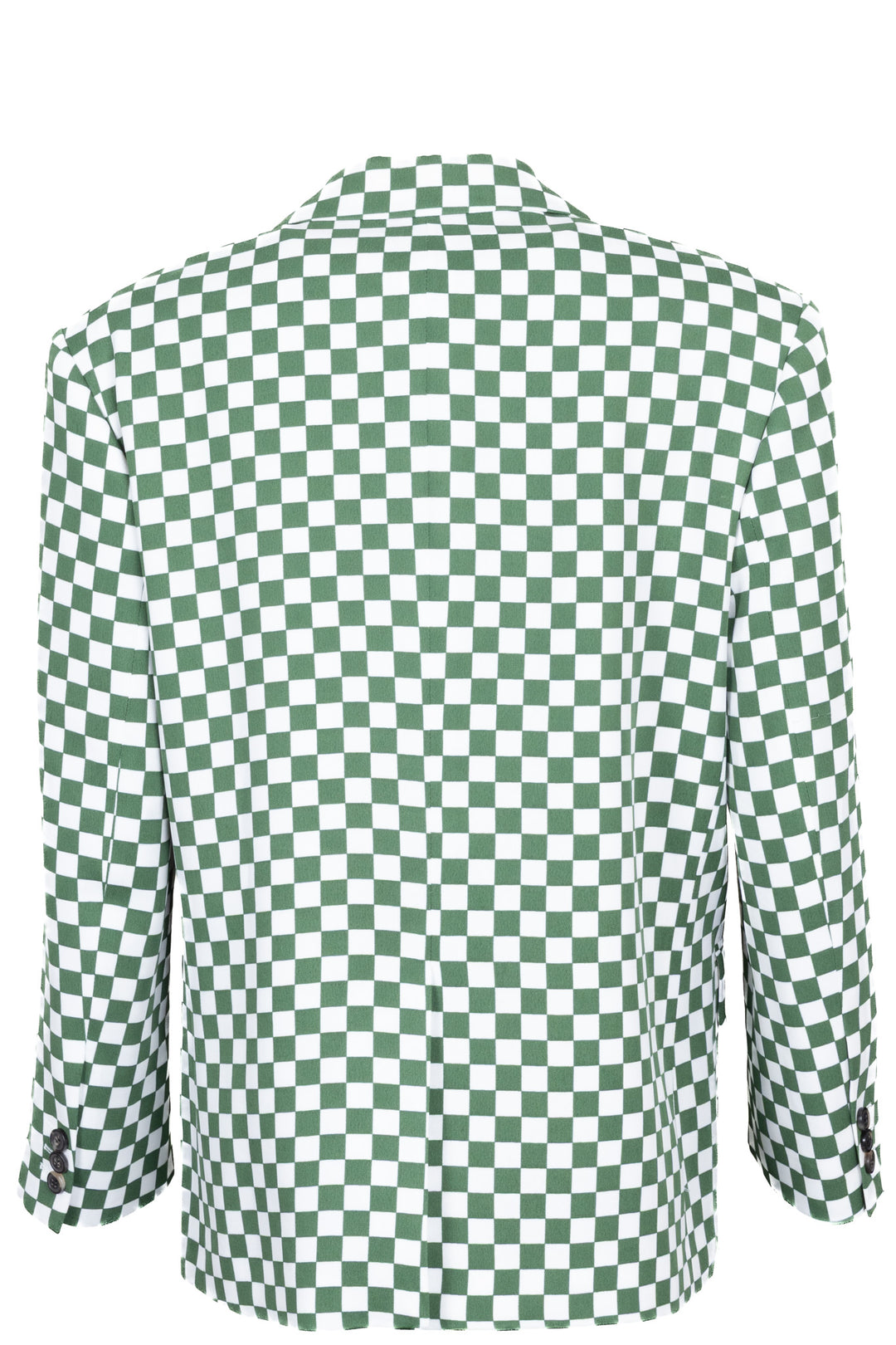 DRIES VAN NOTEN Check Single Breasted Blazer Green White