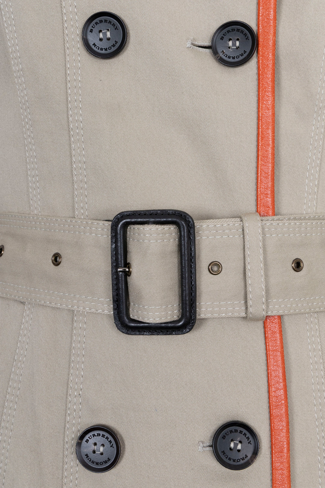 BURBERRY Prorsum Trench Coat Orange Trim