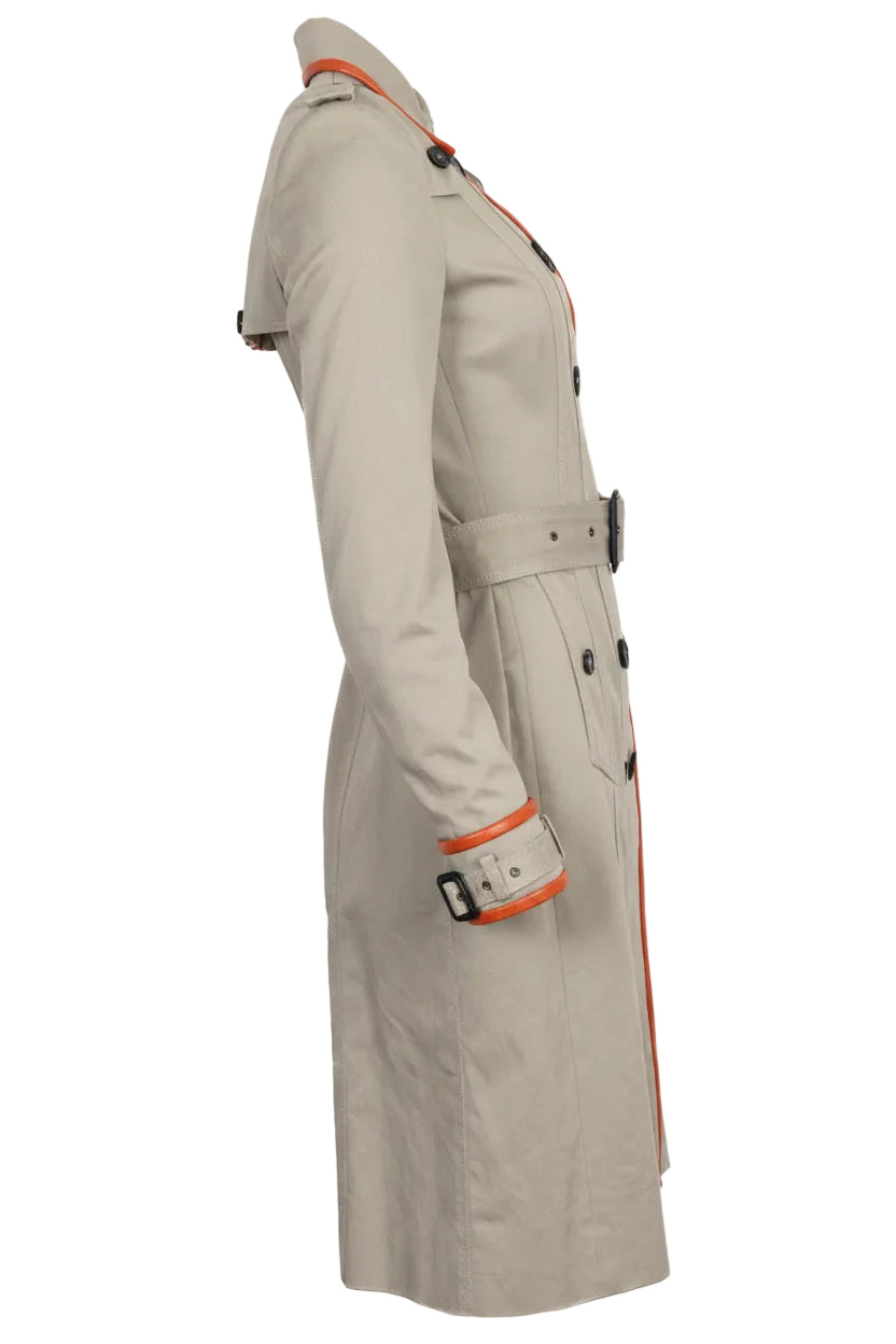 BURBERRY Prorsum Trench Coat Orange Trim