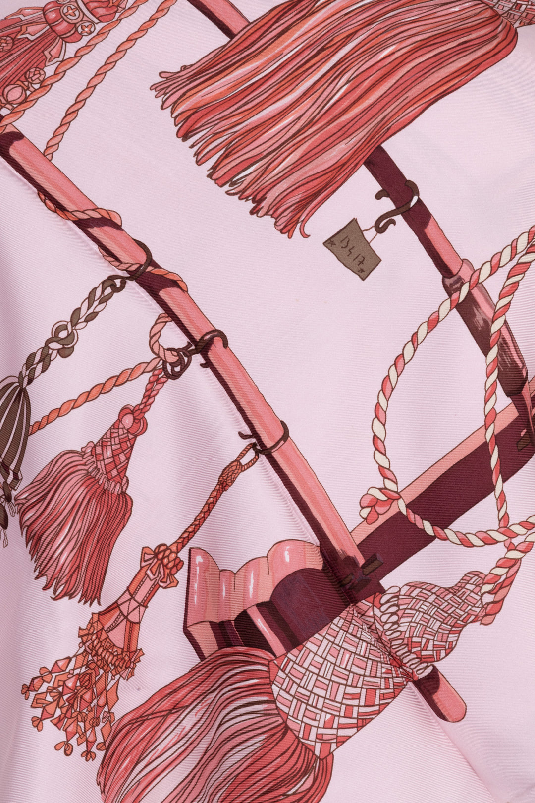 HERMÈS Passementerie 90 Carré Silk Pink