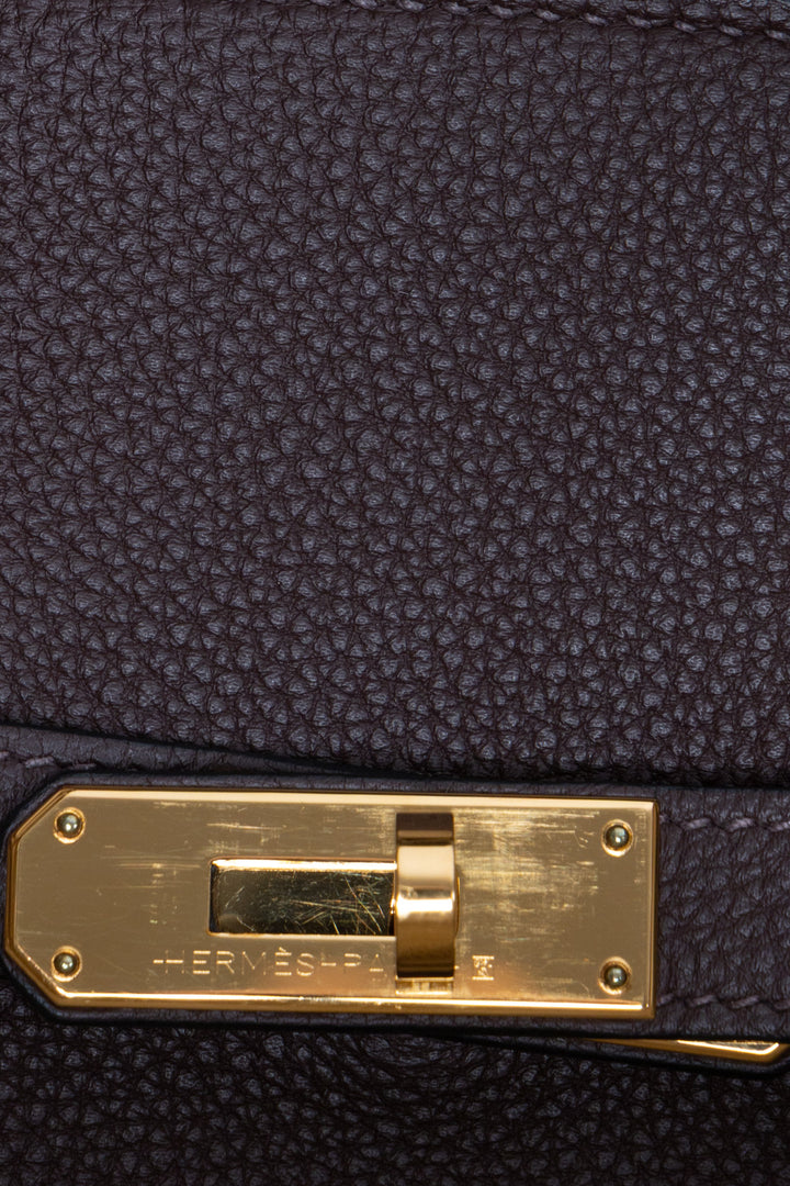 HERMÈS Birkin 35 Retourne Togo Chocolate Gold