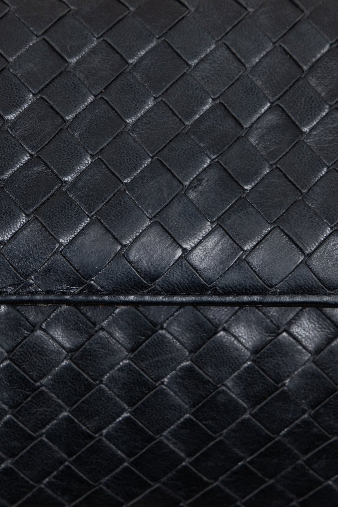 BOTTEGA VENETA Vintage Giorno Bag Intrecciato Leather Black