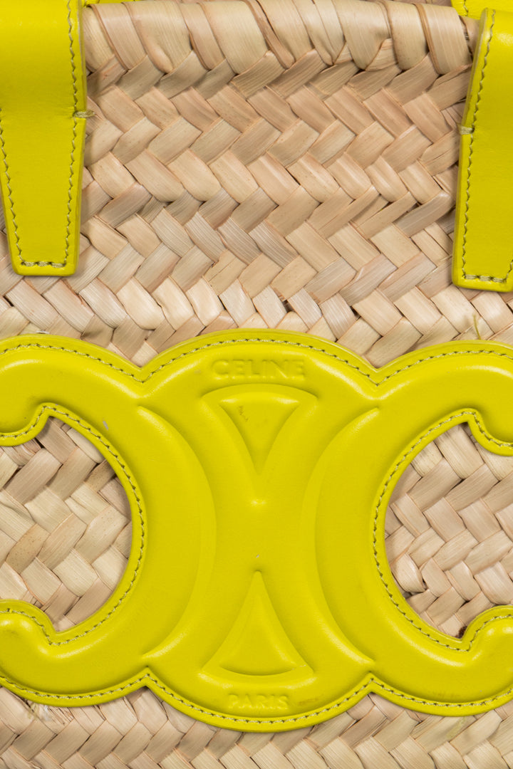 CELINE Teen Triomphe Tote Panier Raffia Leather