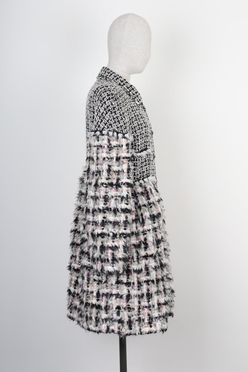 CHANEL Boucle Tweed Coat Black & White FW2010