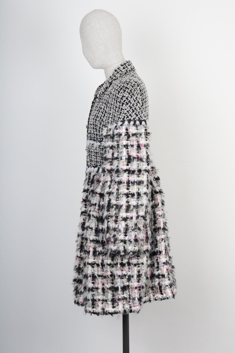CHANEL Boucle Tweed Coat Black & White FW2010