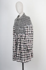 CHANEL Boucle Tweed Coat Black & White FW2010