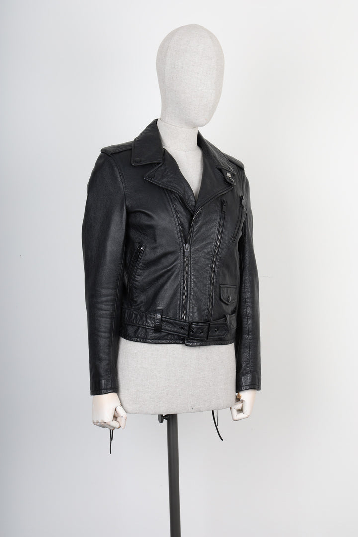 SAINT LAURENT Belted Leather Jacket