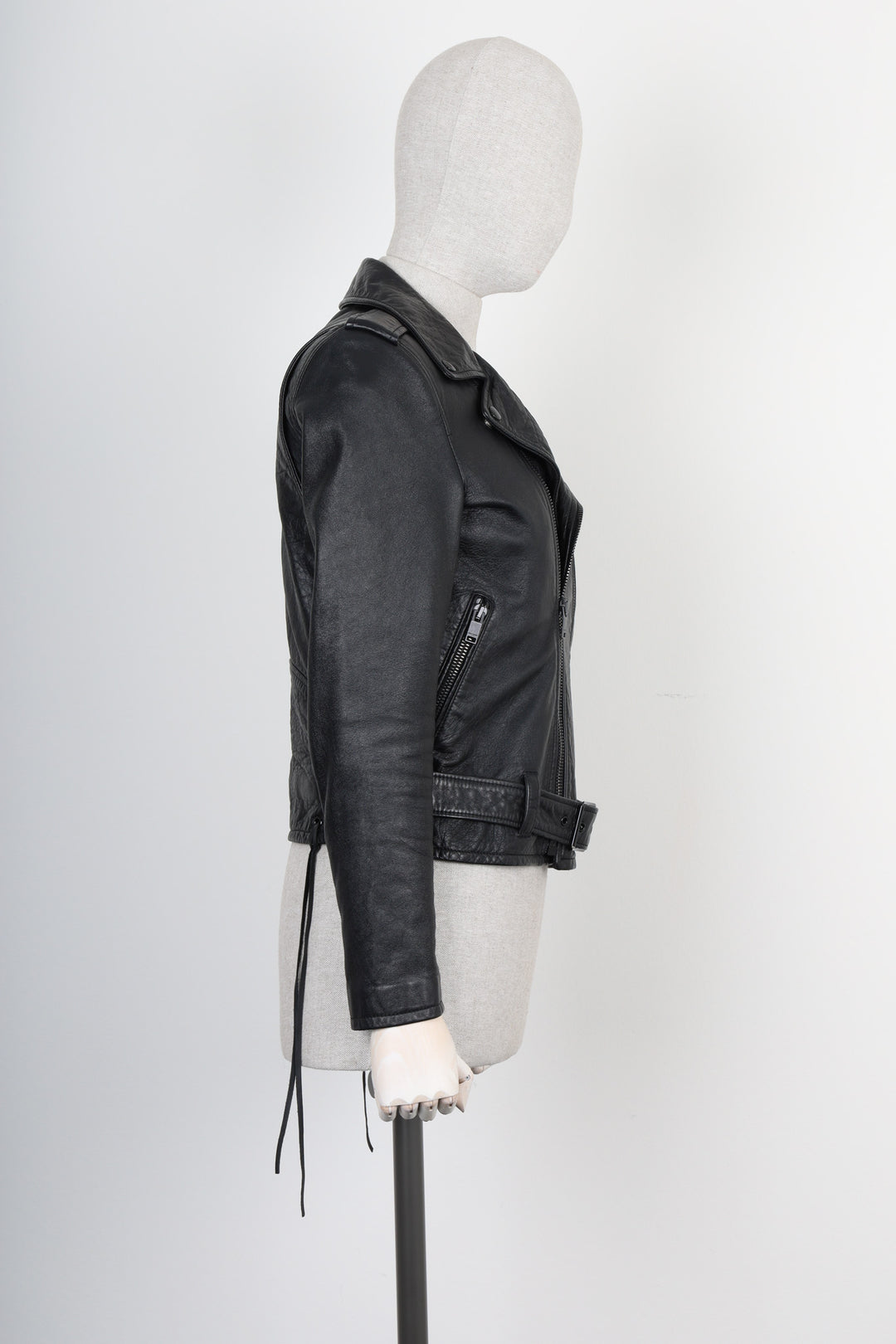 SAINT LAURENT Belted Leather Jacket