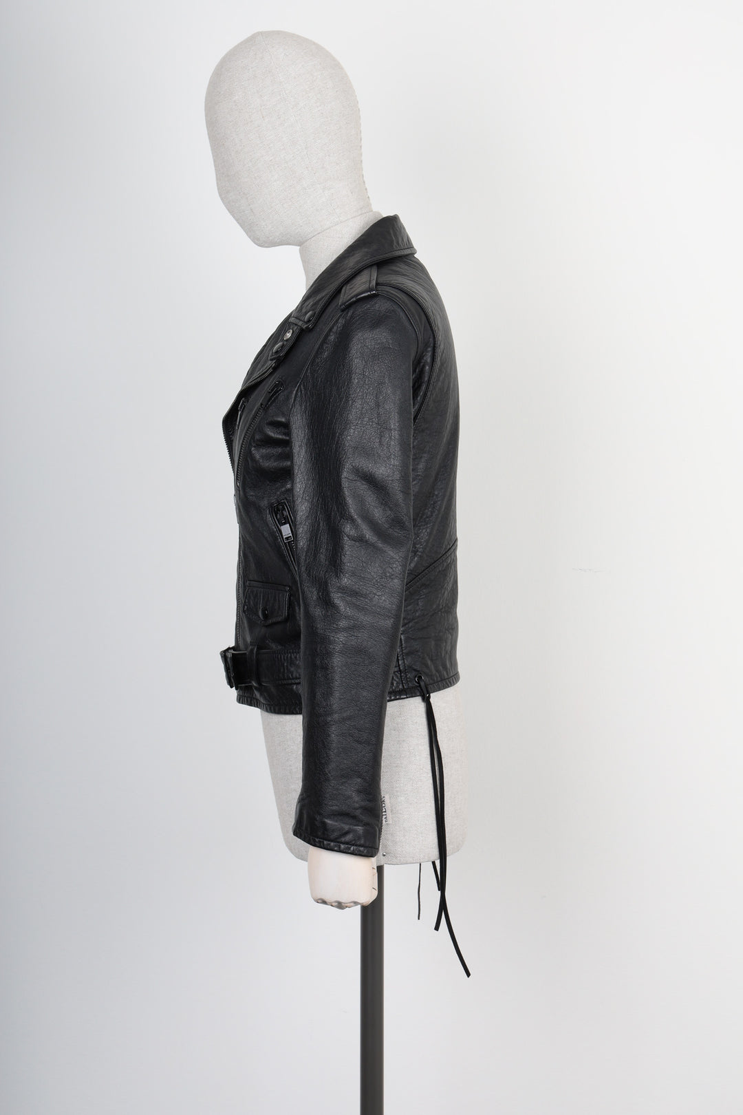 SAINT LAURENT Belted Leather Jacket