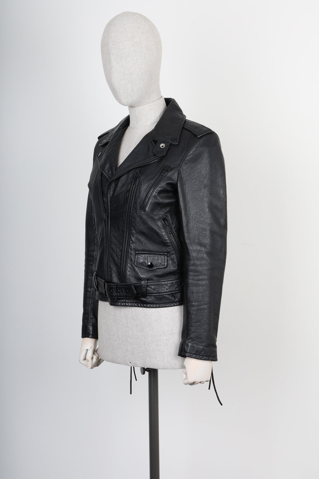 SAINT LAURENT Belted Leather Jacket