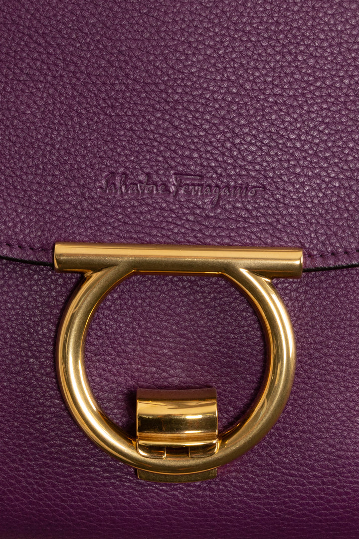 SALVATORE FERRAGAMO Small Margot Bag Leather Purple