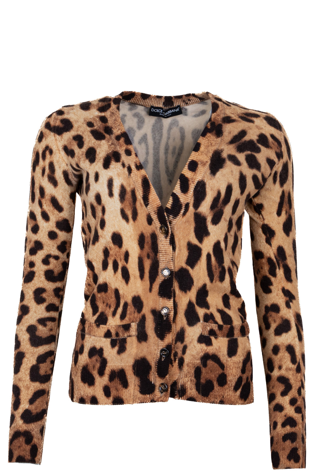 DOLCE&GABBANA Cheetah Print Cashmere Cardigan
