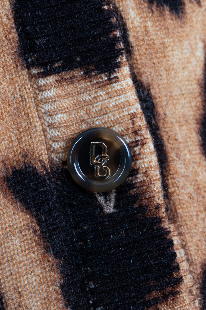 DOLCE&GABBANA Cheetah Print Cashmere Cardigan