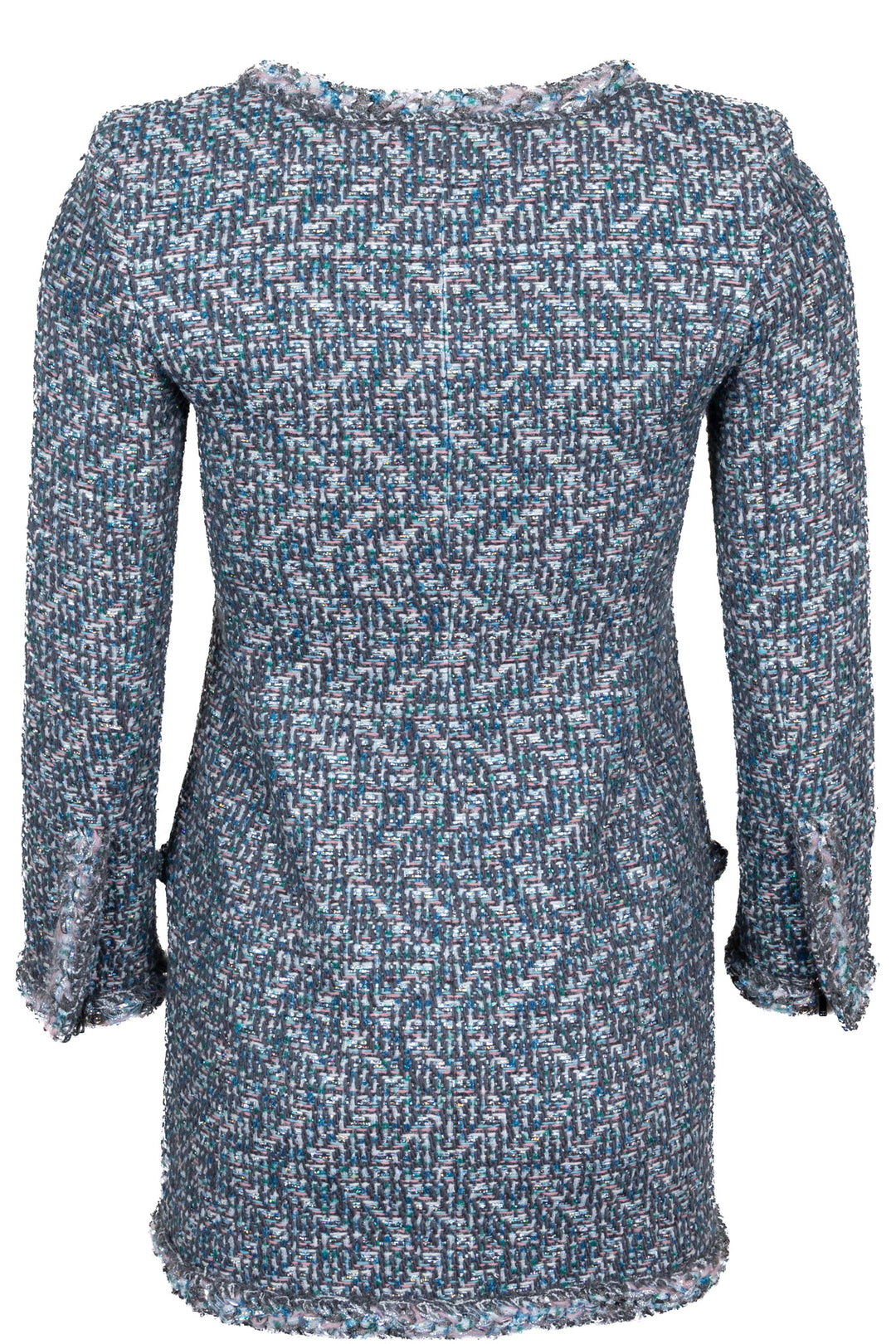 CHANEL 2005 Zip Coat Fantasy Tweed Turquoise