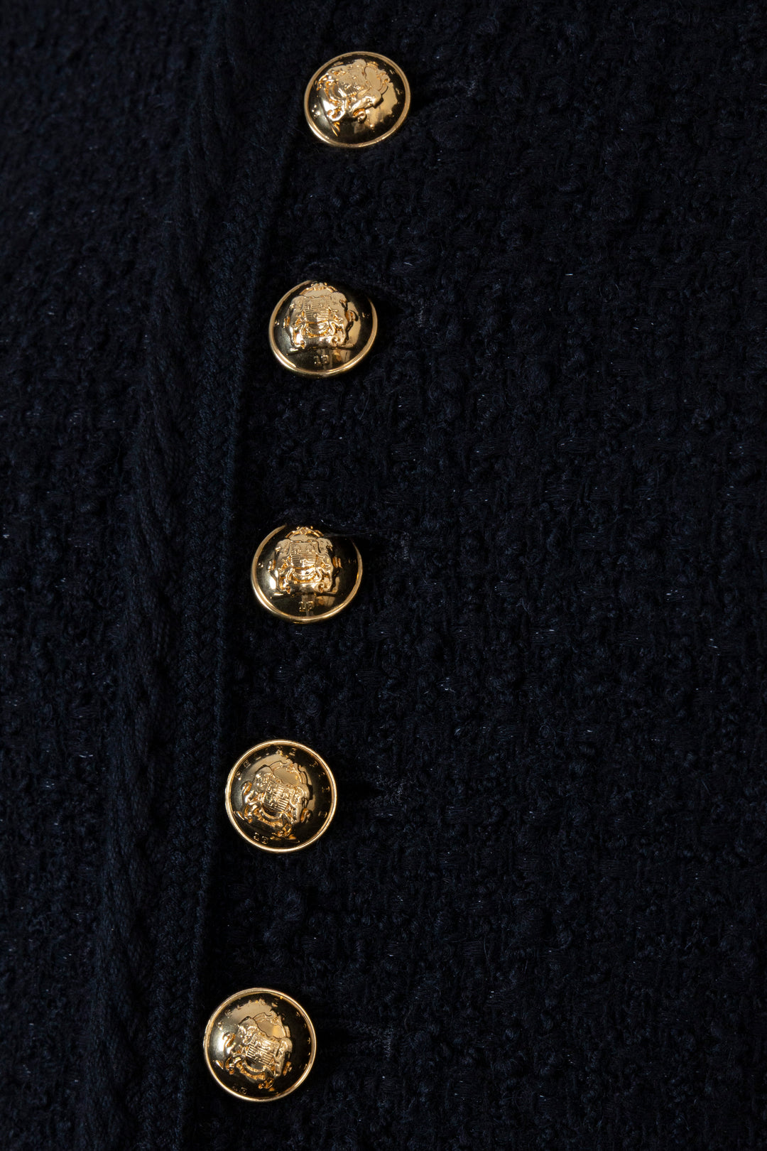 CELINE Half Buttoned Boucle Jacket Black