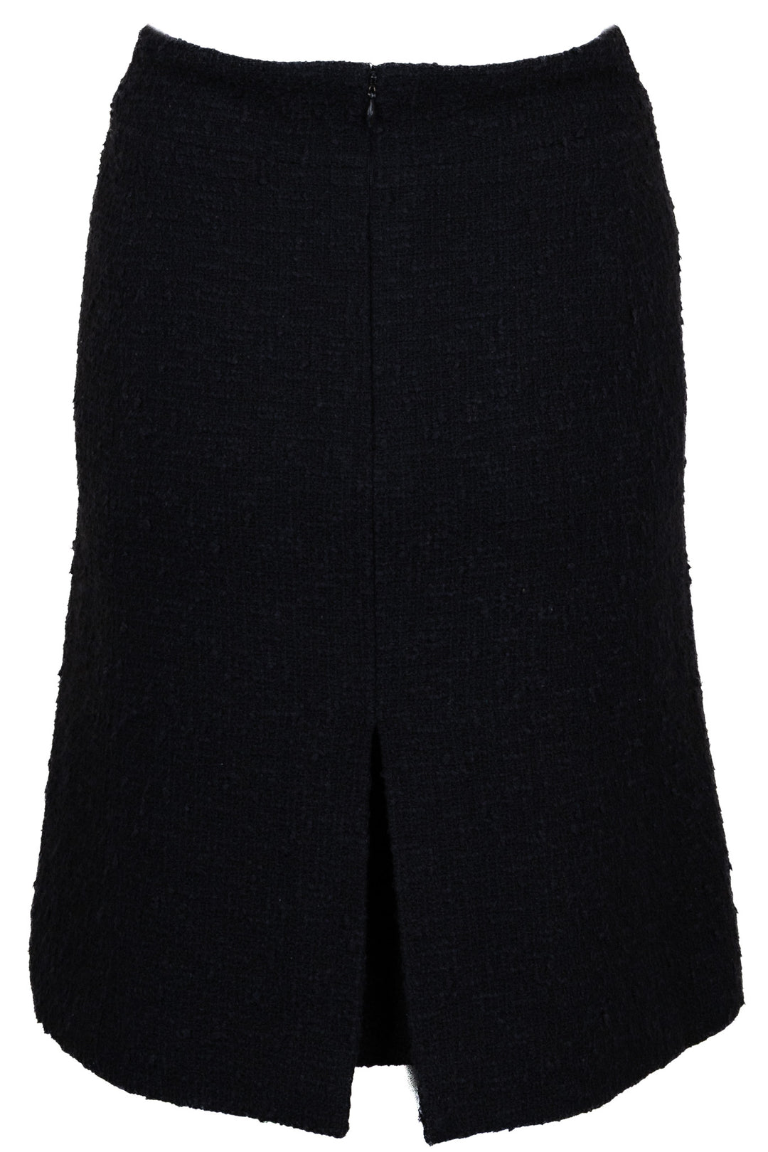 CHANEL 2007 CC Logo Pleated Skirt Tweed Black