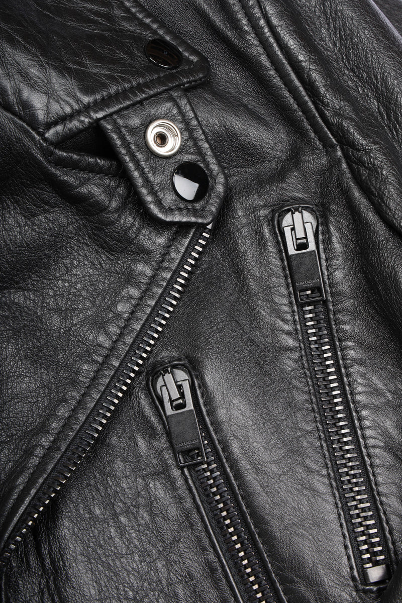 SAINT LAURENT Belted Leather Jacket