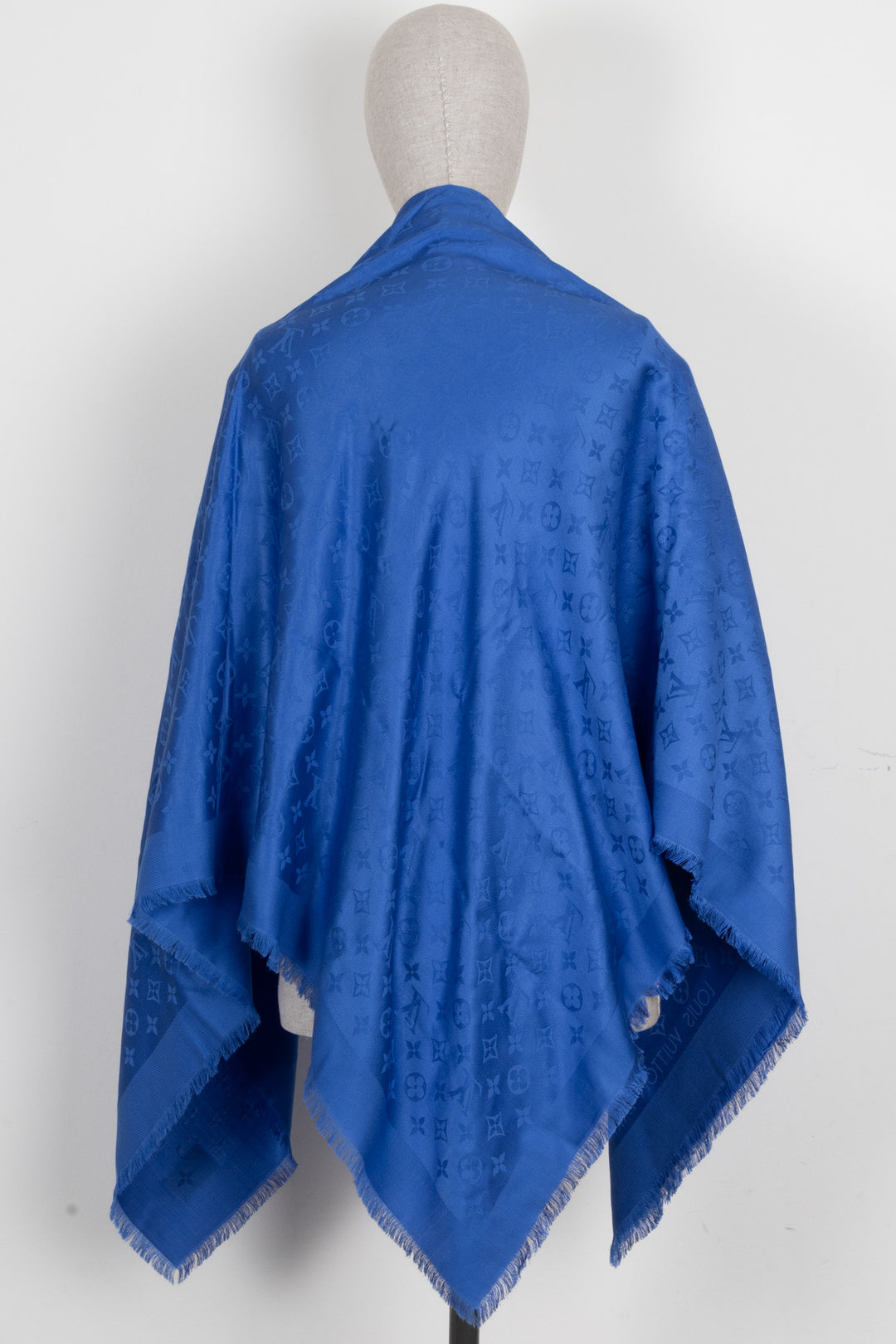 LOUIS VUITTON Scarf MNG Silk Wool Blue