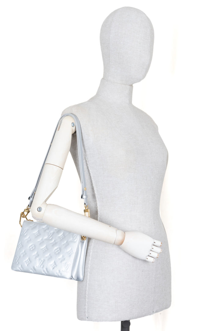 LOUIS VUITTON Coussin PM Lambskin Silver