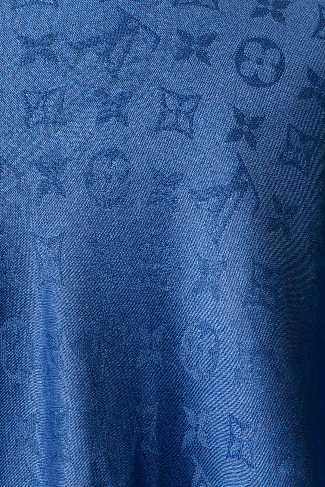 LOUIS VUITTON Scarf MNG Silk Wool Blue