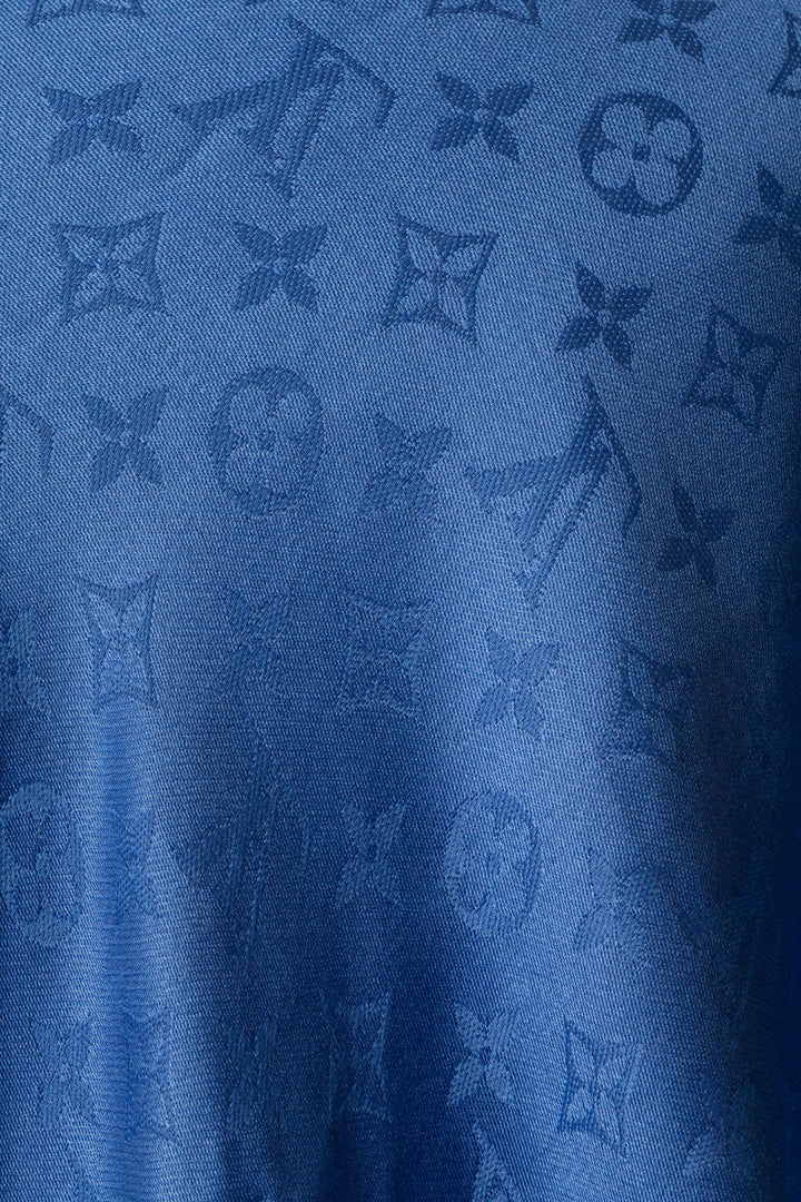 LOUIS VUITTON Scarf MNG Silk Wool Blue