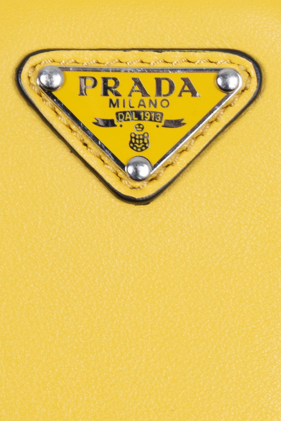 PRADA Triangle Crossbody Bag Leather Yellow