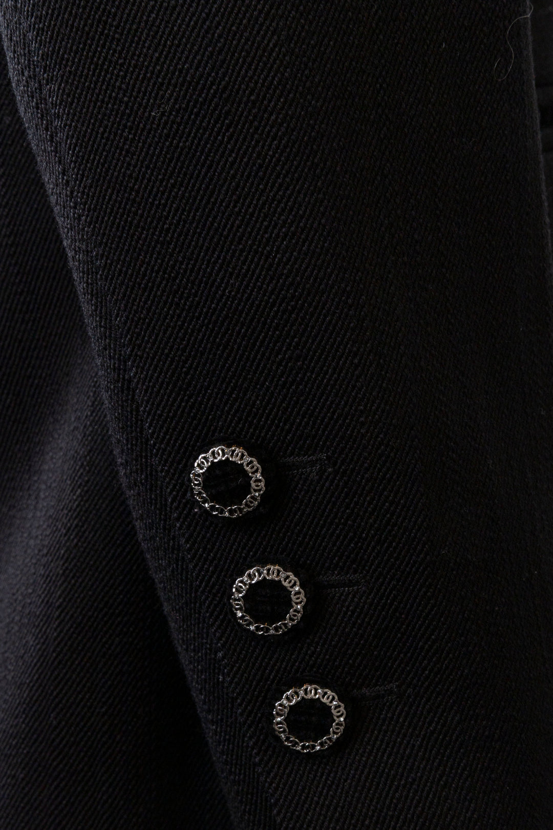 CHANEL 2023 Jacket Black Crystal Buttons