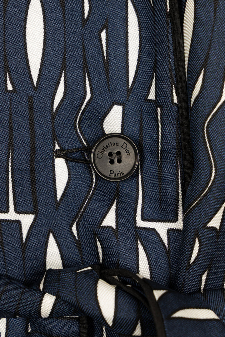 CHRISTIAN DIOR Miss Dior Ceinture Deux Pièces Soie Marine Blanc