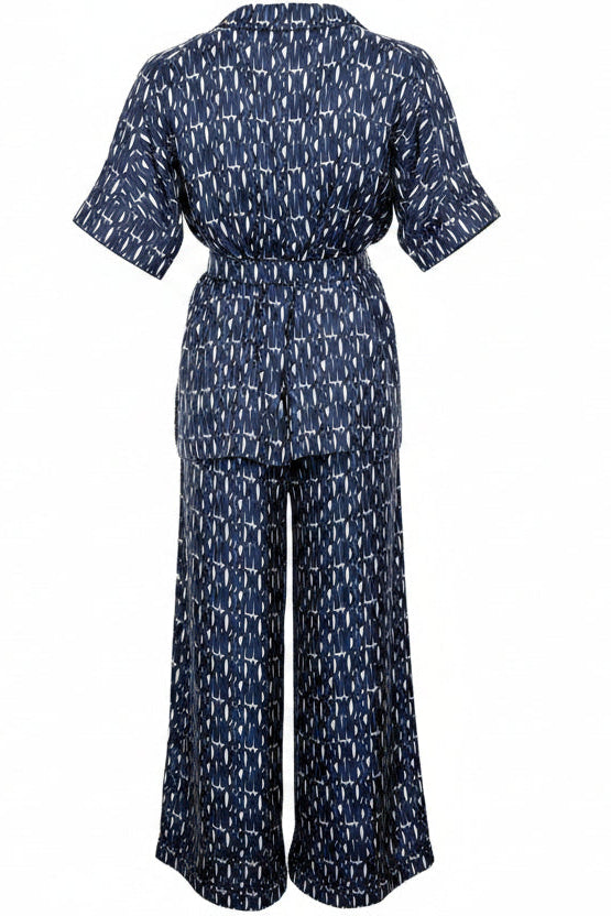 CHRISTIAN DIOR Miss Dior Ceinture Deux Pièces Soie Marine Blanc