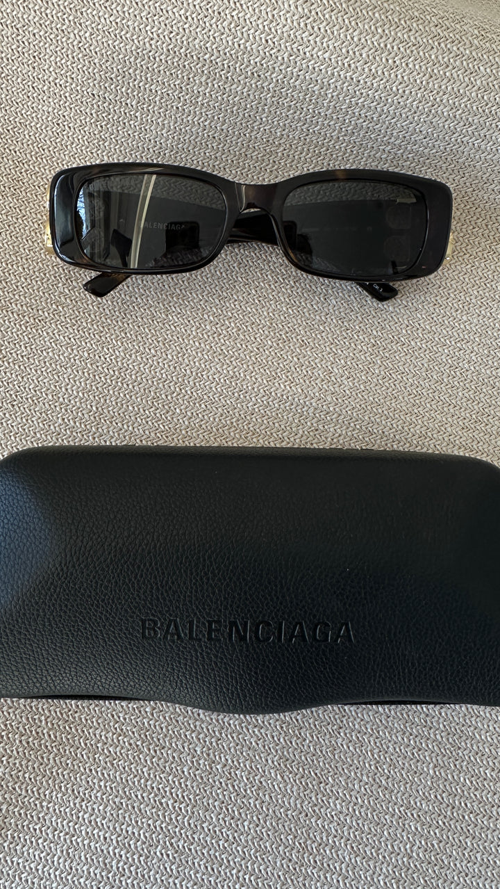BALENCIAGA B Logo Sunglasses Tortoiseshell BB0096S