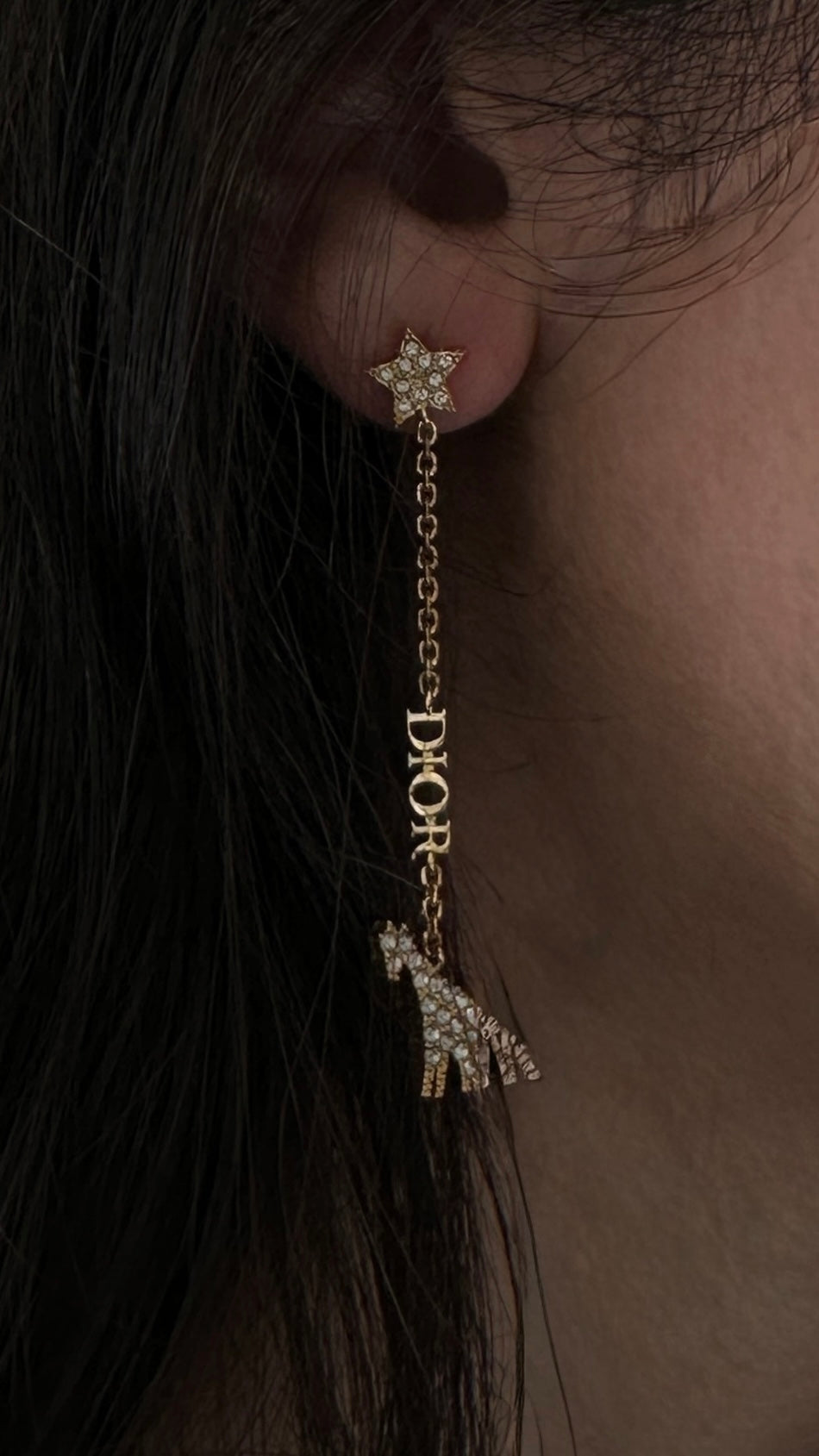 CHRISTIAN DIOR Giraffe Earrings Gold