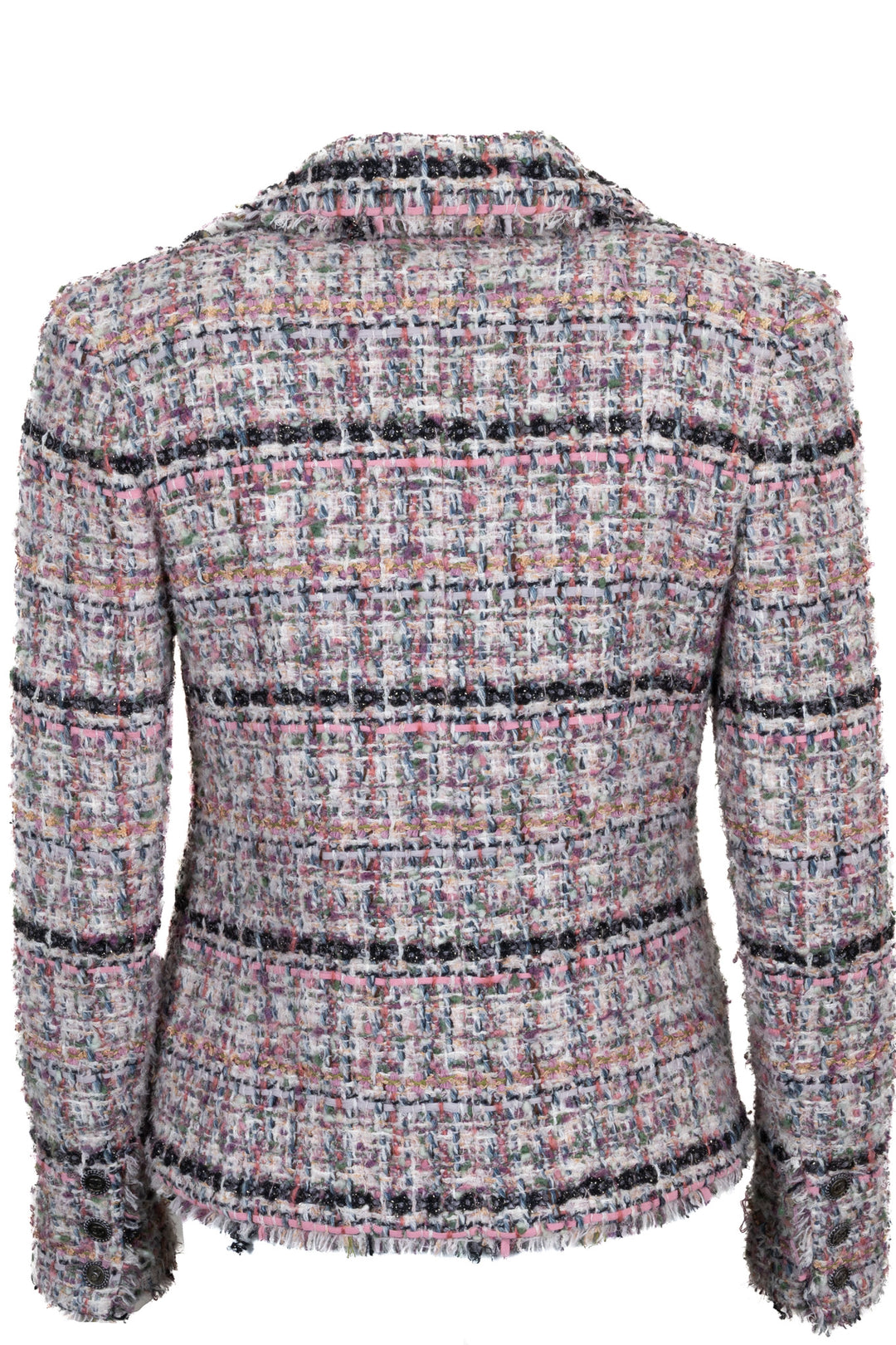 CHANEL 2005 Double Breasted Jacket Tweed Pink Multicolor