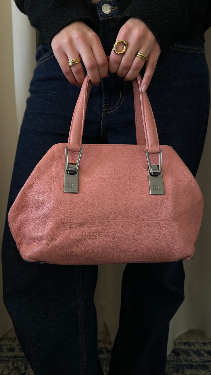 CHANEL Chocobar Bowling Bag Pink
