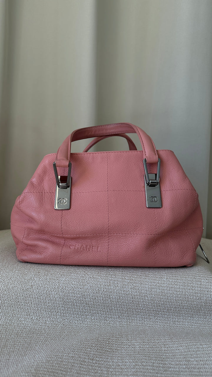 CHANEL Chocobar Bowling Bag Pink