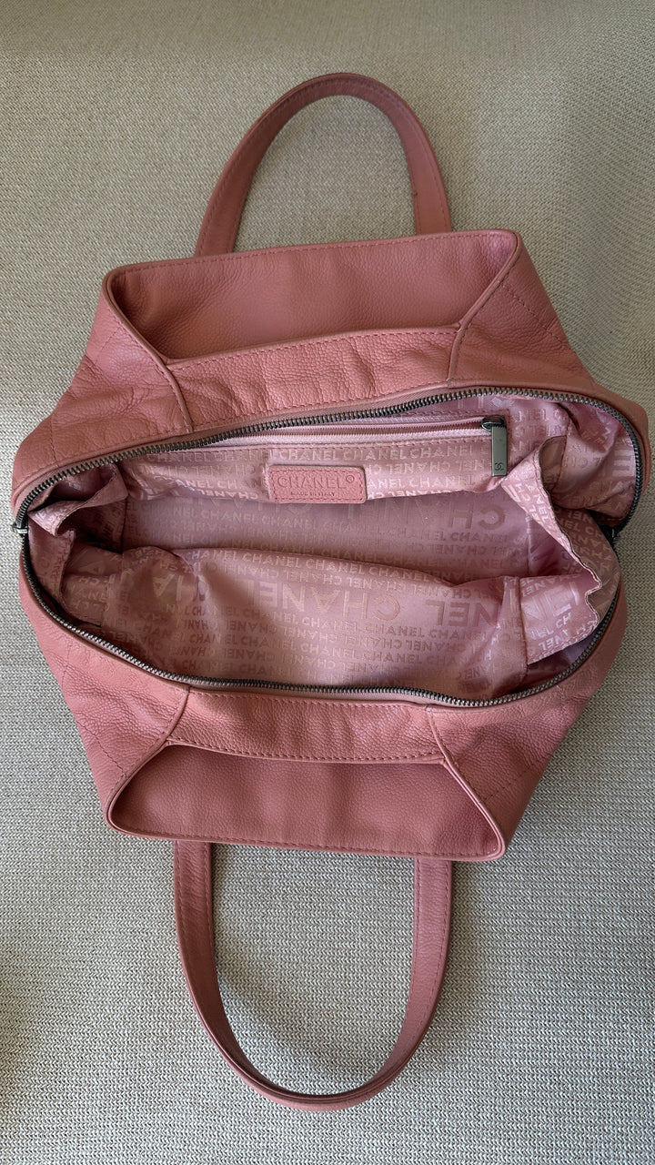 CHANEL Chocobar Bowling Bag Pink