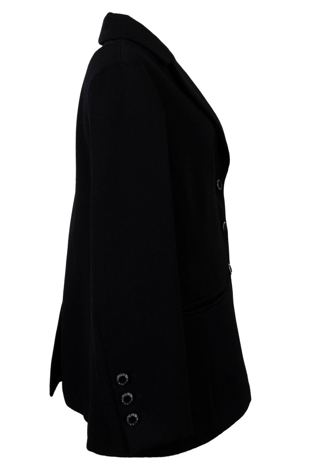 CHANEL 2023 Jacket Black Crystal Buttons