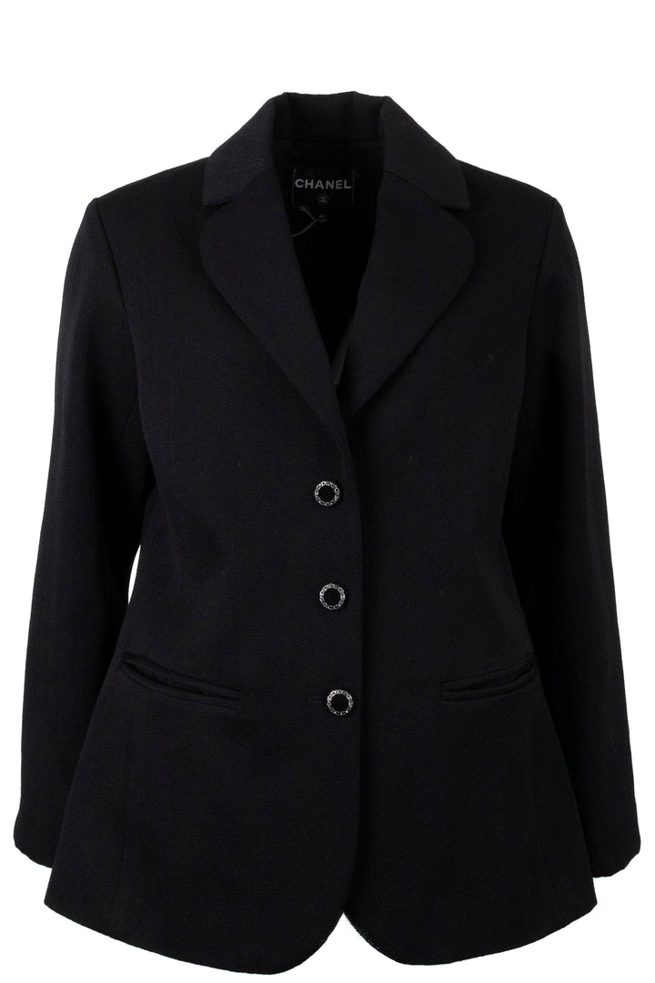 CHANEL 2023 Jacket Black Crystal Buttons