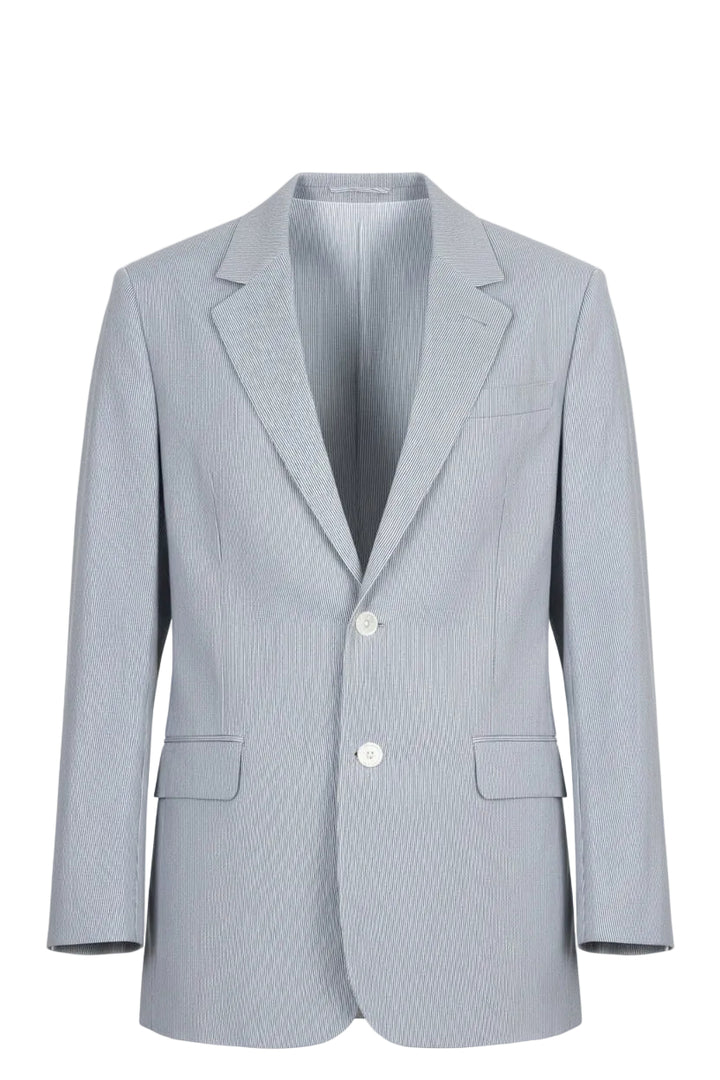 CELINE Column Jacket Cotton Stripes White Blue