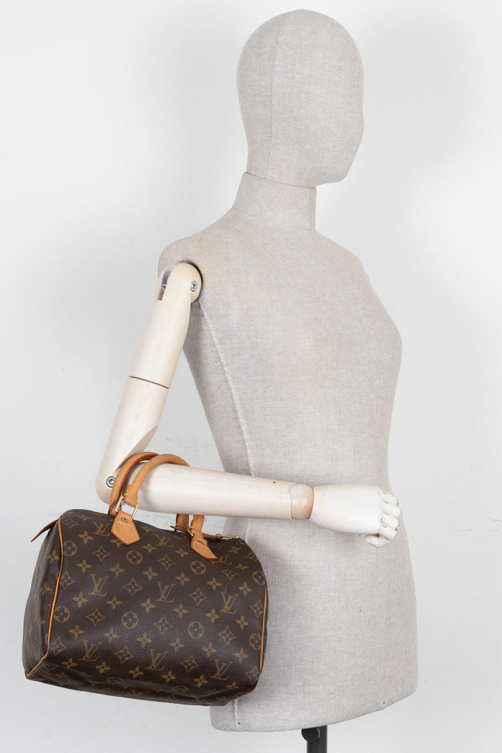 LOUIS VUITTON Speedy 25 MNG Canvas Brown
