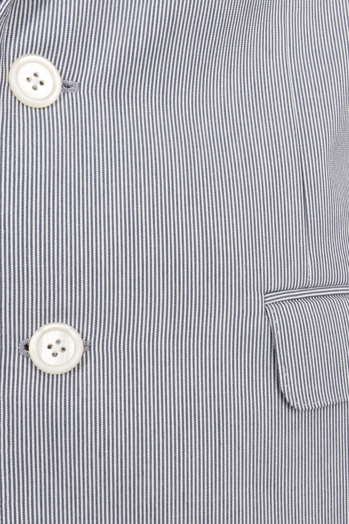 CELINE Column Jacket Cotton Stripes White Blue