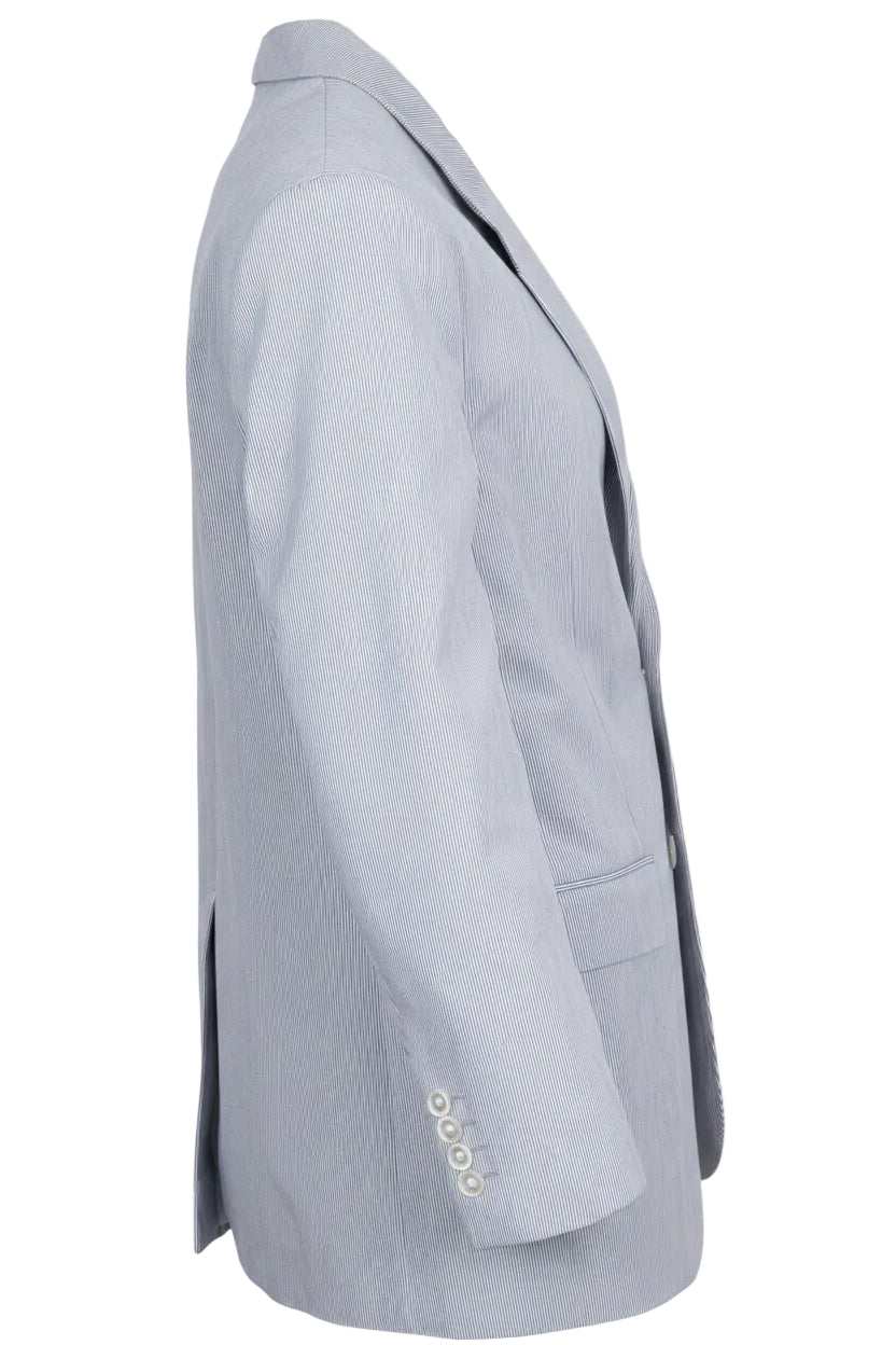 CELINE Column Jacket Cotton Stripes White Blue