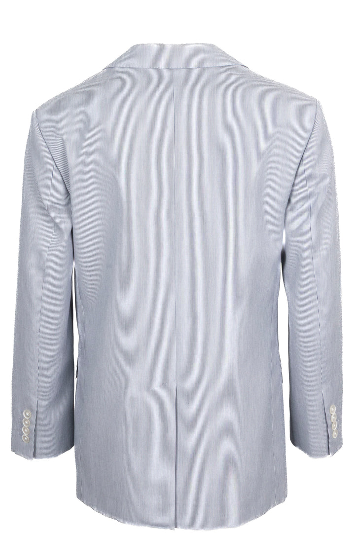 CELINE Column Jacket Cotton Stripes White Blue