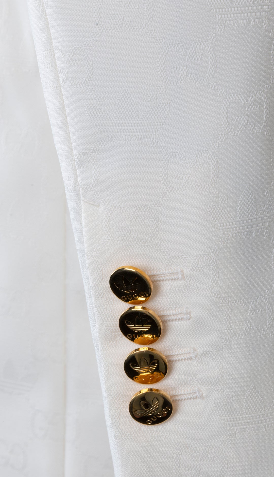 Veste blazer croisée GUCCI x ADIDAS 2022 blanche