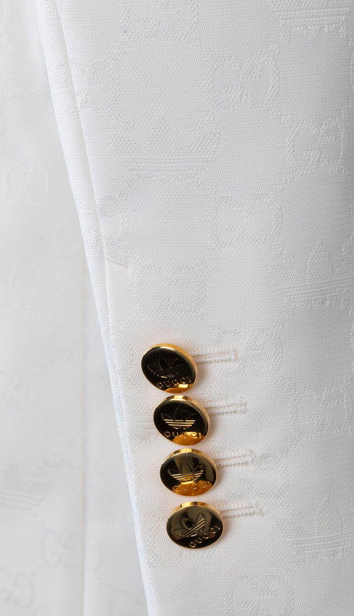 Veste blazer croisée GUCCI x ADIDAS 2022 blanche