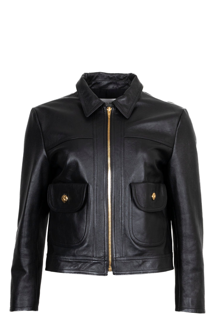 CELINE Jacket Cropped Leather Black