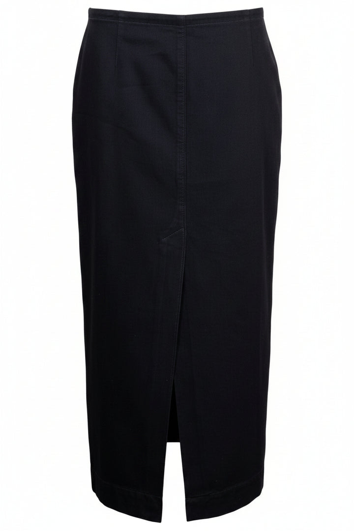 GUCCI Horsebit Midi Slit Skirt Cotton Black