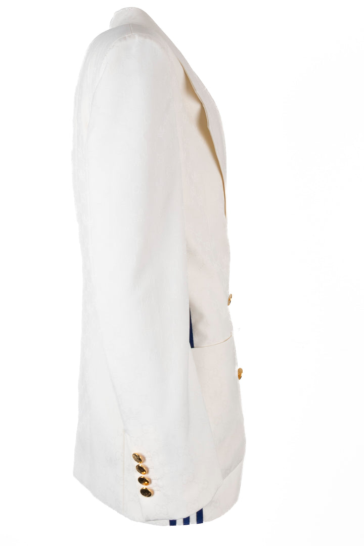 Veste blazer croisée GUCCI x ADIDAS 2022 blanche