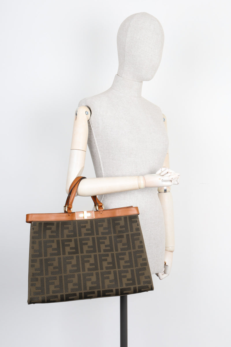 FENDI Peekabo X Tote Canvas Green